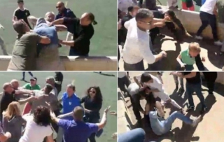 Εικόνες ντροπής! Άγριο ξύλο γονέων σε παιχνίδι παιδιών [vid]